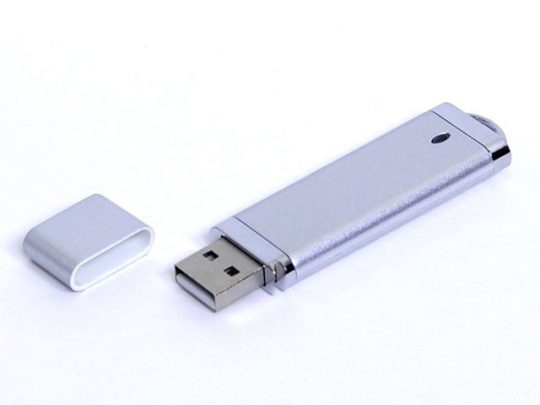 USB-флешка промо на 32 Гб прямоугольной классической формы, серебро (32Gb), арт. 019386203