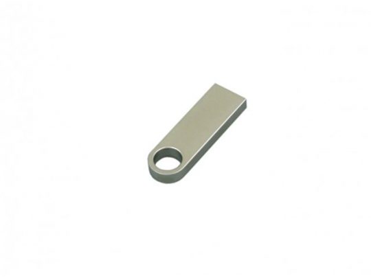 USB-флешка на 16 Гб с мини чипом, компактный дизайн с круглым отверстием., серебро (16Gb), арт. 019399703