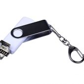 USB-флешка на 32 Гб поворотный механизм, c двумя дополнительными разъемами MicroUSB и TypeC, белый (32Gb), арт. 019431803
