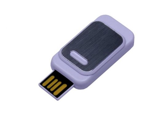 USB-флешка промо на 8 Гб прямоугольной формы, выдвижной механизм, белый (8Gb), арт. 019417503