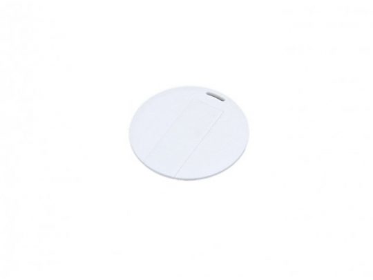 USB-флешка на 32 Гб в виде пластиковой карточки круглой формы, белый (32Gb), арт. 019395303