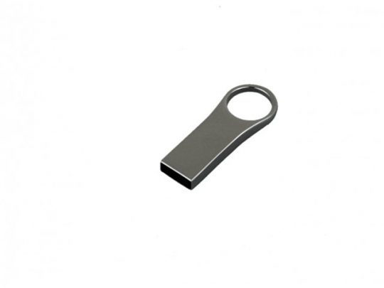 USB-флешка на 8 Гб с мини чипом, компактный дизайн с большим круглым отверстием., серебро (8Gb), арт. 019400303