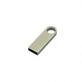 USB-флешка на 8 Гб с мини чипом, компактный дизайн с круглым отверстием., серебро (8Gb), арт. 019399903