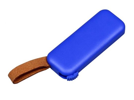 USB-флешка промо на 64 Гб прямоугольной формы, выдвижной механизм, синий (64Gb), арт. 019414703