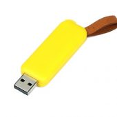 USB-флешка промо на 64 ГБ прямоугольной формы, выдвижной механизм, желтый (64Gb), арт. 019410803