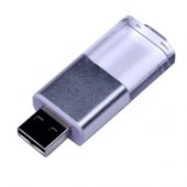 USB-флешка промо на 16 Гб прямоугольной формы, выдвижной механизм, белый (16Gb), арт. 019426803