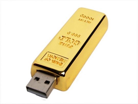 USB-флешка на 64 Гб в виде слитка золота, золотой (64Gb), арт. 019440103