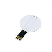 USB-флешка на 16 Гб в виде пластиковой карточки круглой формы, белый (16Gb), арт. 019395403
