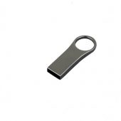 USB-флешка на 16 Гб с мини чипом, компактный дизайн с большим круглым отверстием., серебро (16Gb), арт. 019400203