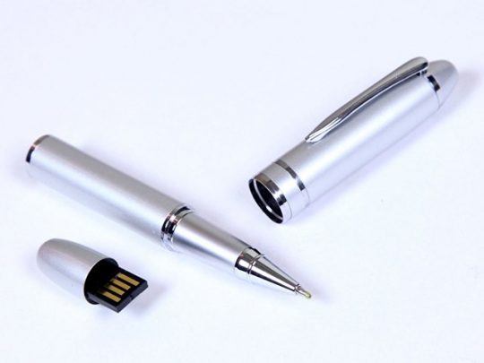 USB-флешка на 16 Гб в виде ручки с мини чипом, серебро (16Gb), арт. 019446103