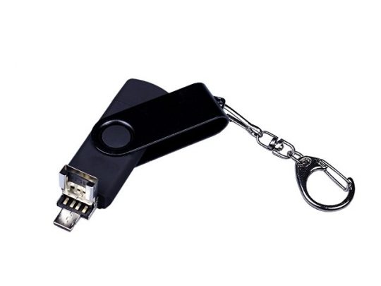 USB 2.0/micro USB/Type-С- флешка на 64 Гб 3-в-1 с поворотным механизмом (64Gb), арт. 019435203