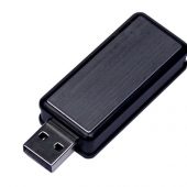 USB-флешка промо на 64 ГБ прямоугольной формы, выдвижной механизм, черный (64Gb), арт. 019400603