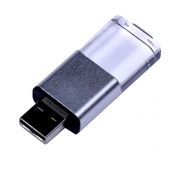 USB-флешка промо на 16 Гб прямоугольной формы, выдвижной механизм, черный (16Gb), арт. 019426703