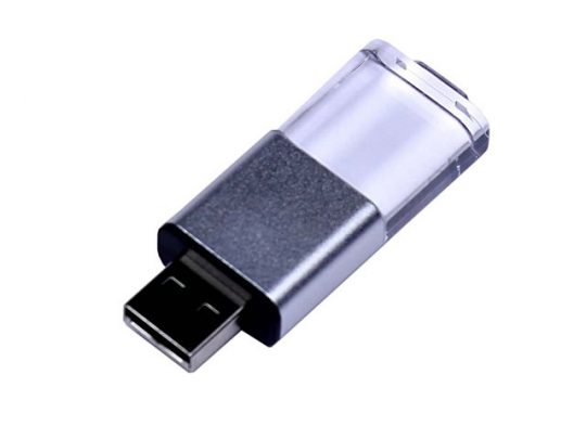 USB-флешка промо на 32 Гб прямоугольной формы, выдвижной механизм, черный (32Gb), арт. 019426203