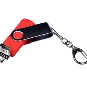 USB-флешка на 32 Гб поворотный механизм, c двумя дополнительными разъемами MicroUSB и TypeC, красный (32Gb), арт. 019431403