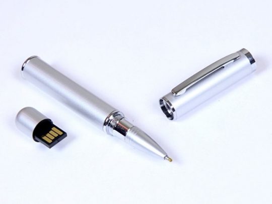 USB-флешка на 64 ГБ в виде ручки с мини чипом, серебро (64Gb), арт. 019443003