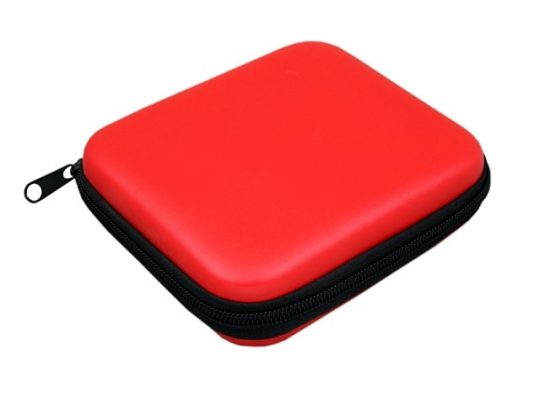 Подарочный набор USB-SET в кожанном исполнении в коробочке на 128 Гб, красный (128Gb), арт. 019446803
