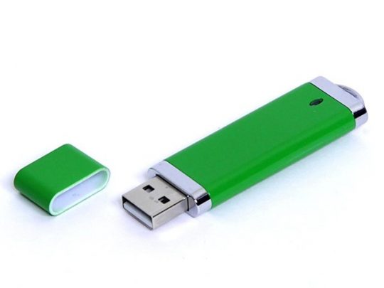 USB-флешка промо на 128 Гб прямоугольной классической формы, зеленый (128Gb), арт. 019384603