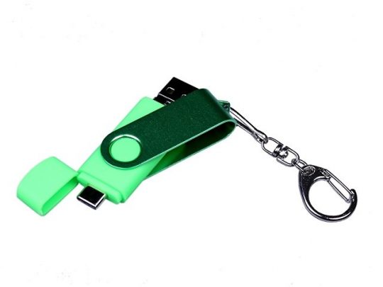USB 2.0/micro USB/Type-С- флешка на 64 Гб 3-в-1 с поворотным механизмом (64Gb), арт. 019434903