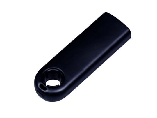 USB-флешка промо на 64 ГБ прямоугольной формы, выдвижной механизм, черный (64Gb), арт. 019403703