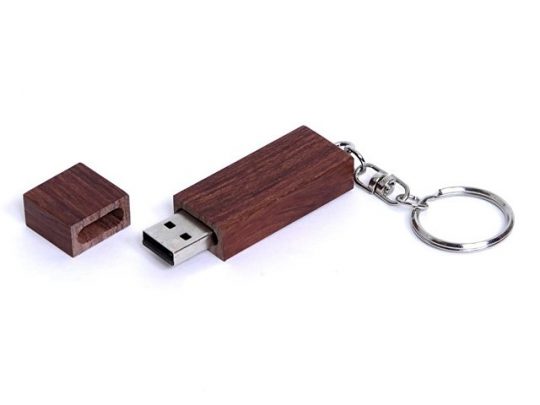 USB-флешка на 32 Гб прямоугольная форма, колпачек с магнитом, коричневый (32Gb), арт. 019393803