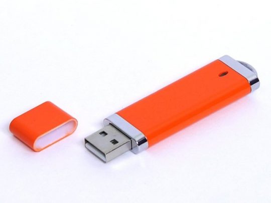 USB-флешка промо на 64 Гб прямоугольной классической формы, оранжевый (64Gb), арт. 019386703