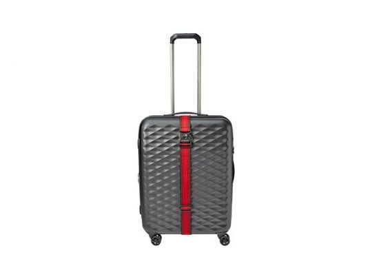 Ремень багажный WENGER, черный/красный, полиэстер, 101,5 x 1,4 x 5 см, арт. 019680303