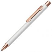 Ручка шариковая металлическая STRAIGHT RO GO, белый/золотистый, арт. 019702403