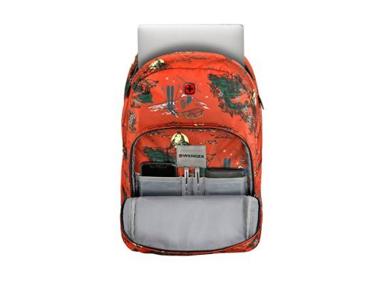 Рюкзак Crango WENGER 16», кирпичный с рисунком Альпы, полиэстер, 31x17x46 см, 24 л, арт. 019677203