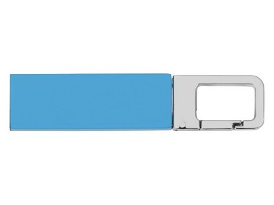 Флеш-карта USB 2.0 16 Gb с карабином Hook, голубой/серебристый (16Gb), арт. 019883303