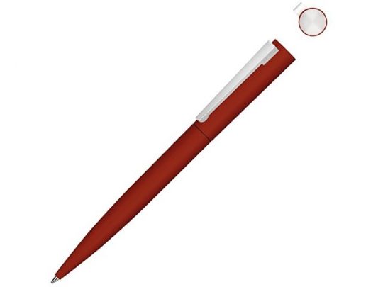 Металлическая шариковая ручка soft touch Brush gum, красный, арт. 019772703