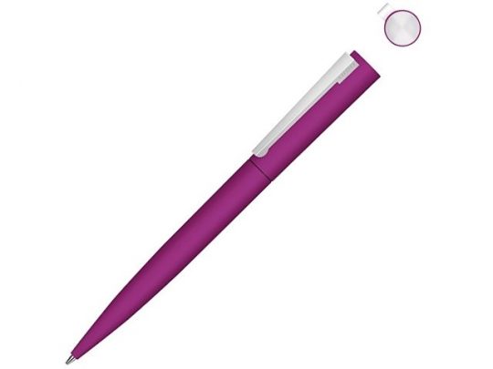 Металлическая шариковая ручка soft touch Brush gum, розовый, арт. 019772003