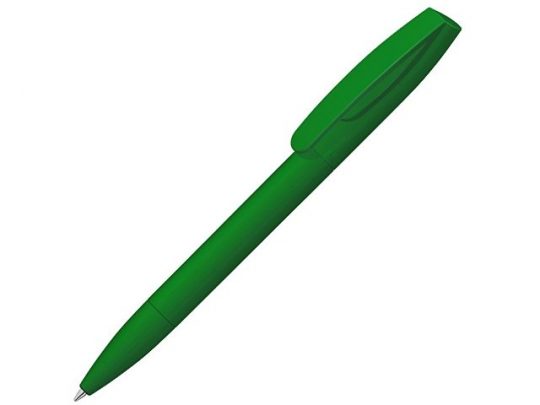 Шариковая ручка Coral Gum  с прорезиненным soft-touch корпусом и клипом., зеленый, арт. 019755703