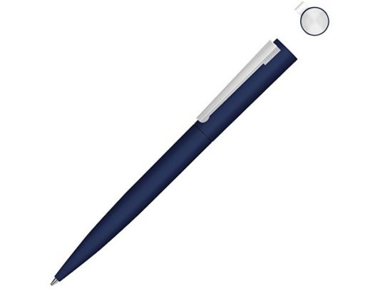Металлическая шариковая ручка soft touch Brush gum, темно-синий, арт. 019772803