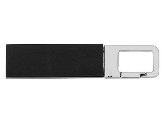 Флеш-карта USB 2.0 16 Gb с карабином Hook, черный/серебристый (16Gb), арт. 019883403