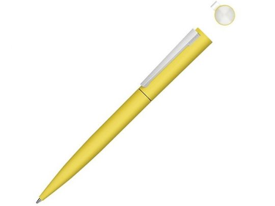 Металлическая шариковая ручка soft touch Brush gum, желтый, арт. 019772203