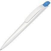 Ручка шариковая пластиковая Stream, белый/голубой, арт. 020083703