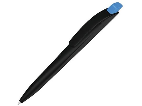 Ручка шариковая пластиковая Stream, черный/голубой, арт. 020081403