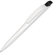 Ручка шариковая пластиковая Stream, белый/черный, арт. 020082803
