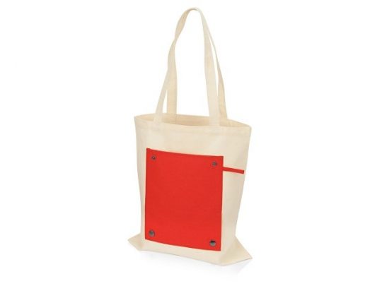 Складная хлопковая сумка для шопинга Gross с карманом, красный, арт. 020052803
