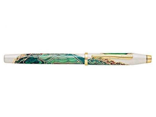 Перьевая ручка Cross Wanderlust Borneo, перо тонкое F, белый, зеленый, арт. 020071603