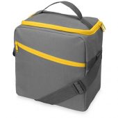 Изотермическая сумка-холодильник Classic c контрастной молнией, серый/желтый, арт. 020051303