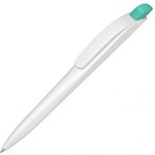 Ручка шариковая пластиковая Stream, белый/бирюзовый, арт. 020083103