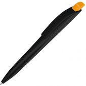 Ручка шариковая пластиковая Stream, черный/охра, арт. 020081003