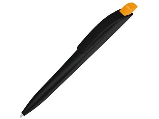 Ручка шариковая пластиковая Stream, черный/охра, арт. 020081003