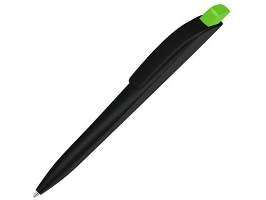 Ручка шариковая пластиковая Stream, черный/салатовый, арт. 020082203
