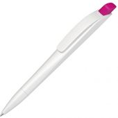 Ручка шариковая пластиковая Stream, белый/розовый, арт. 020083303
