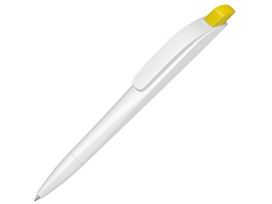 Ручка шариковая пластиковая Stream, белый/желтый, арт. 020082603