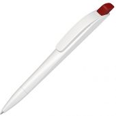 Ручка шариковая пластиковая Stream, белый/красный, арт. 020083203