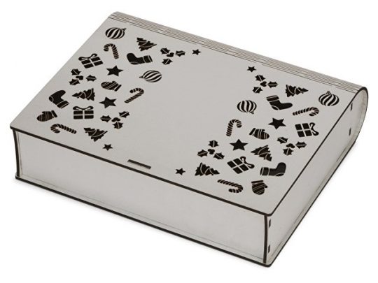 Деревянная коробка с резной крышкой Книга, L (L), арт. 020059803